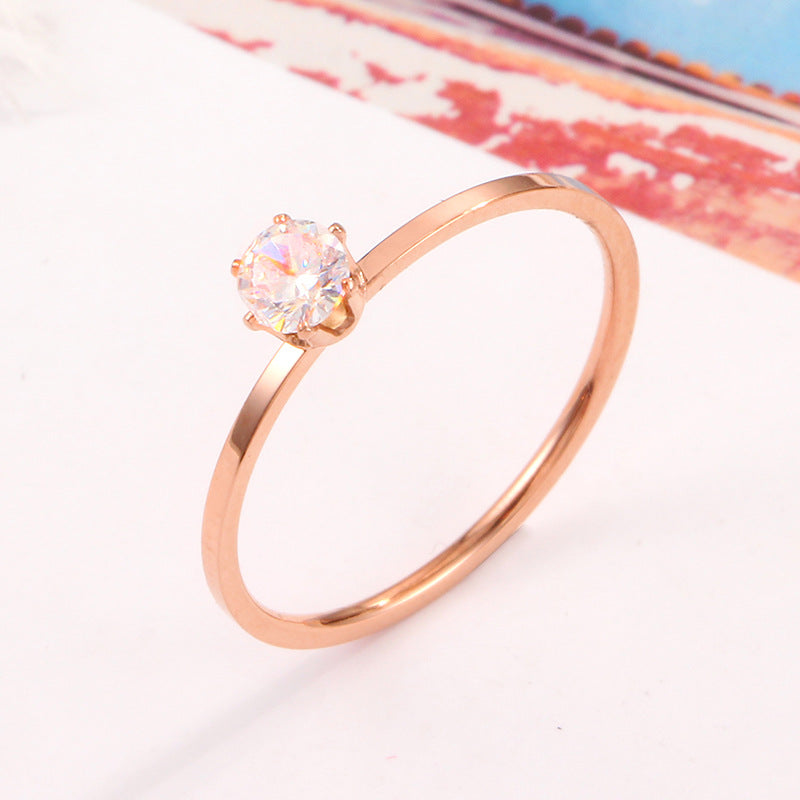 Women's delicate ring with radiant crystal pendant Nin Boutique