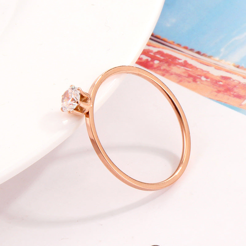 Women's delicate ring with radiant crystal pendant Nin Boutique