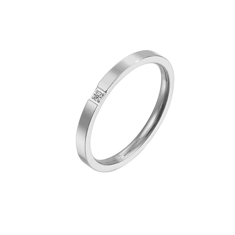Ladies ring with elegant minimalism and sparkling zirconia Nin Boutique