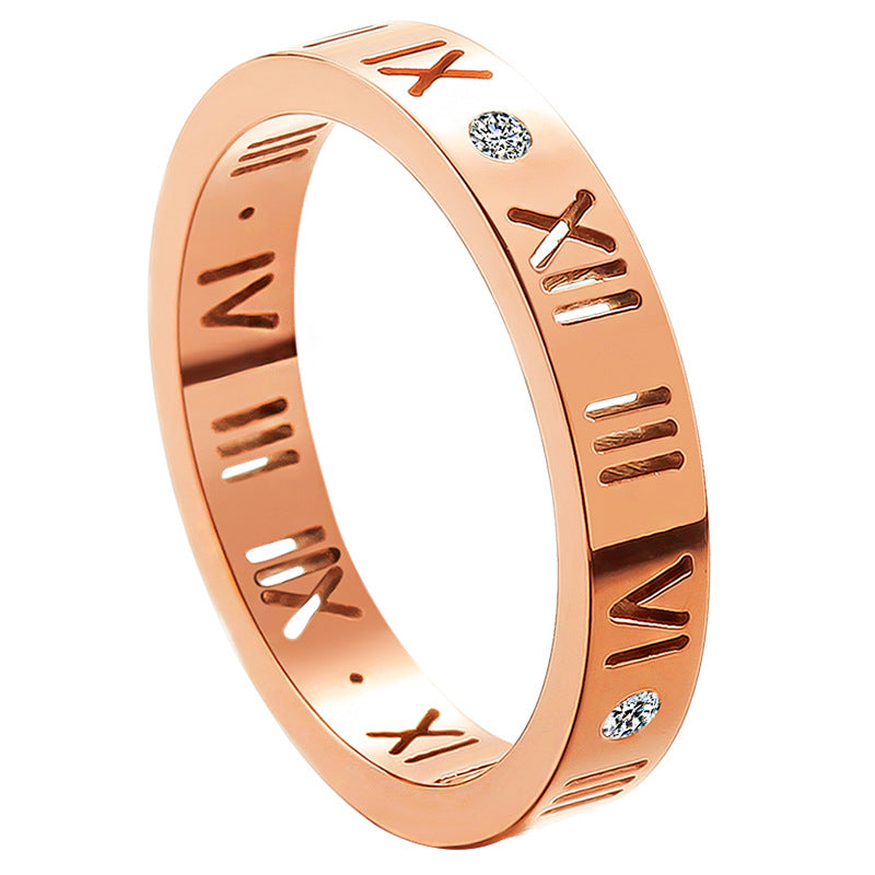 Women's ring with Roman numerals and sparkling zirconia Nin Boutique