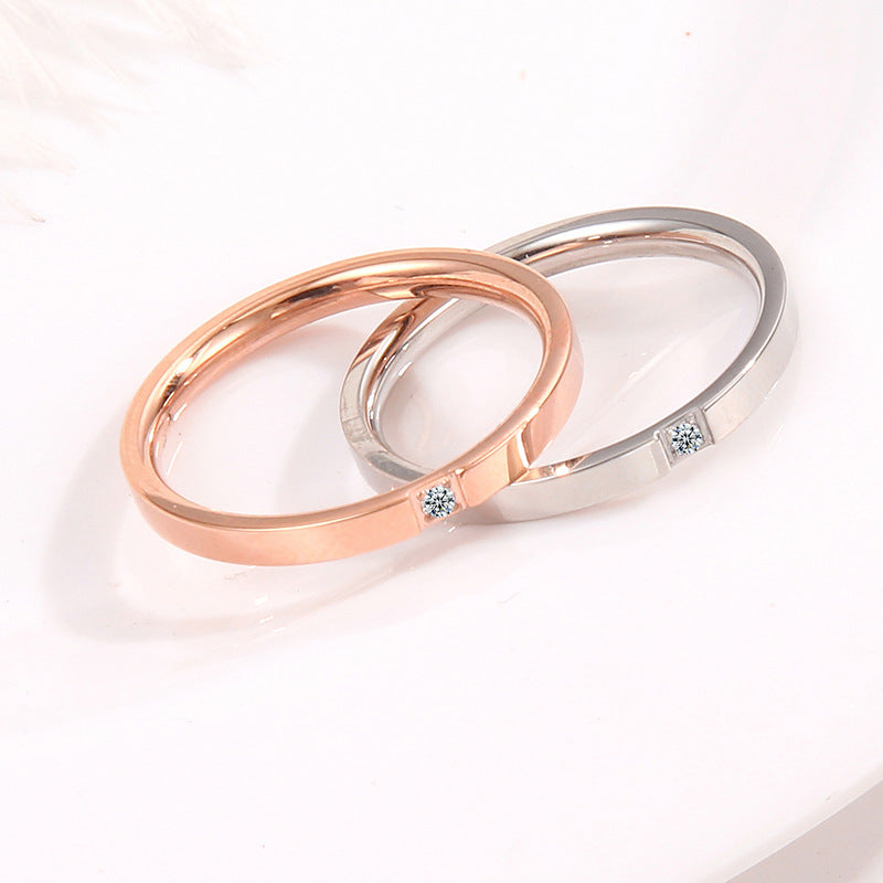 Ladies ring with elegant minimalism and sparkling zirconia Nin Boutique