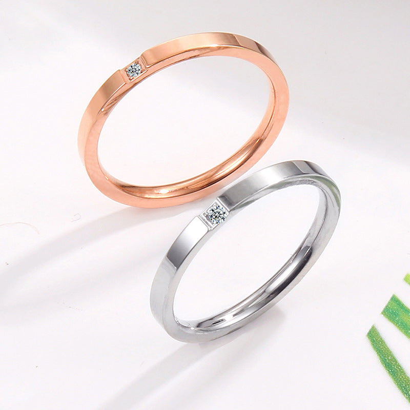 Ladies ring with elegant minimalism and sparkling zirconia Nin Boutique