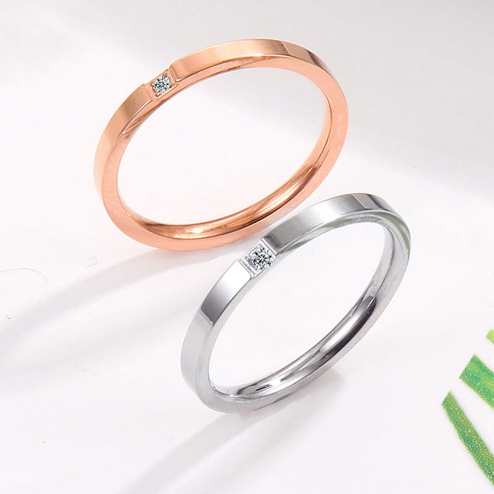 Ladies ring with elegant minimalism and sparkling zirconia Nin Boutique