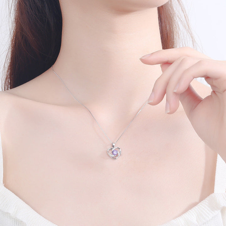 Women's necklace with heart-shaped pendant and sparkling zirconia Nin Boutique