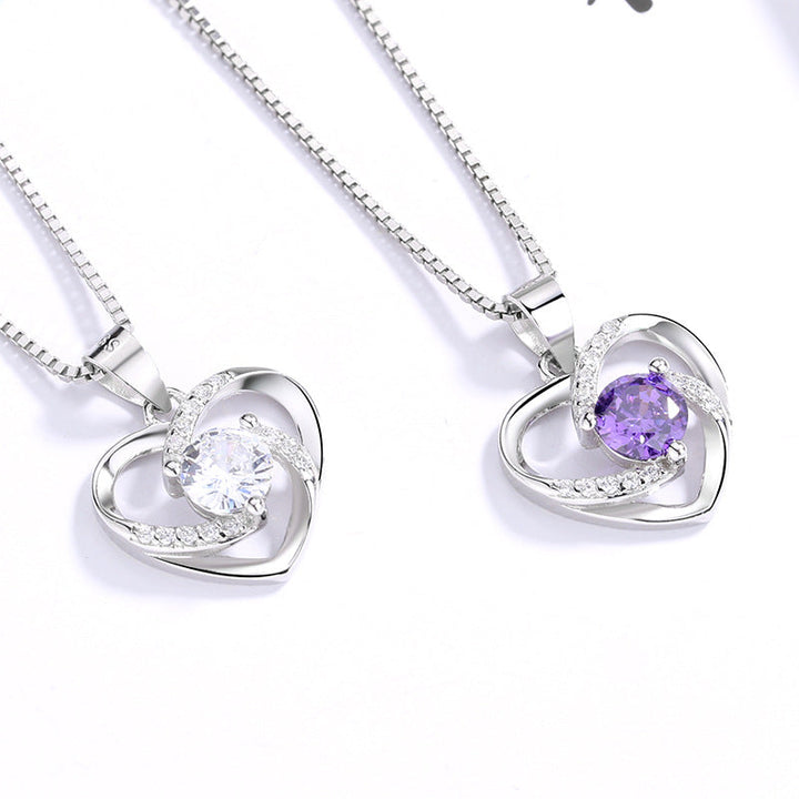 Women's necklace with heart-shaped pendant and sparkling zirconia Nin Boutique