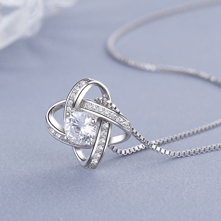 Women's necklace with romantic knot design and sparkling zirconia Nin Boutique