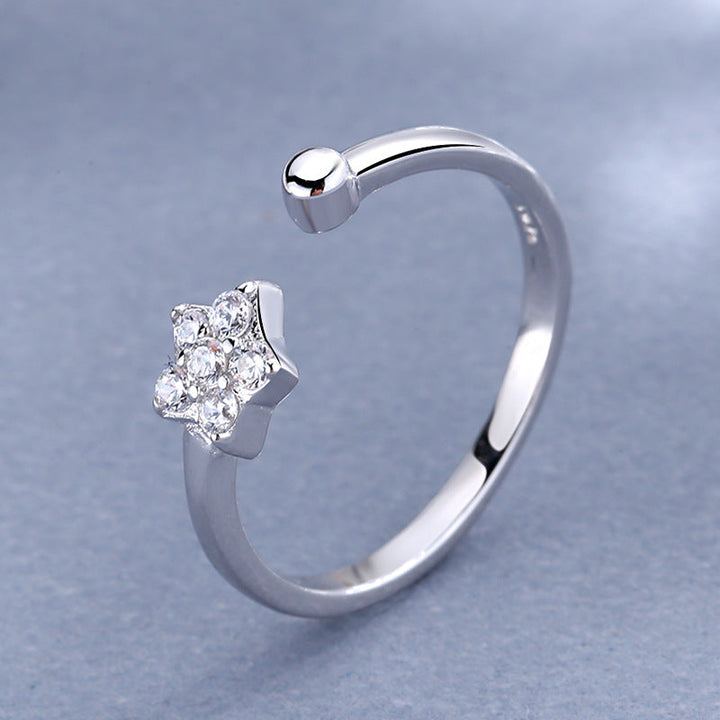 Women's Open Ring with Sparkling Star Design Nin Boutique