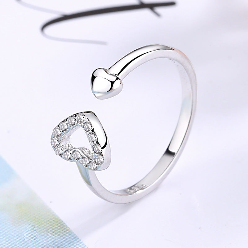 Women’s ring with heart-shaped design and sparkling zircon Nin Boutique