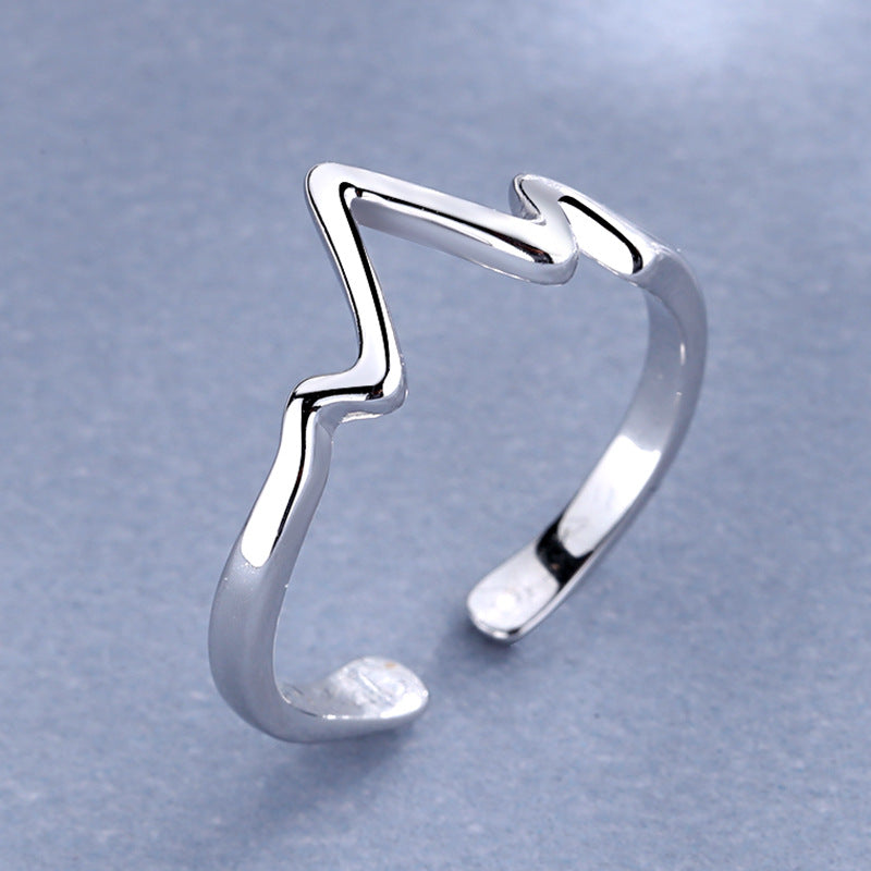 Women open ring in creative lightning design Nin Boutique