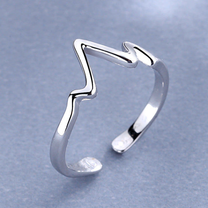 Women open ring in creative lightning design Nin Boutique