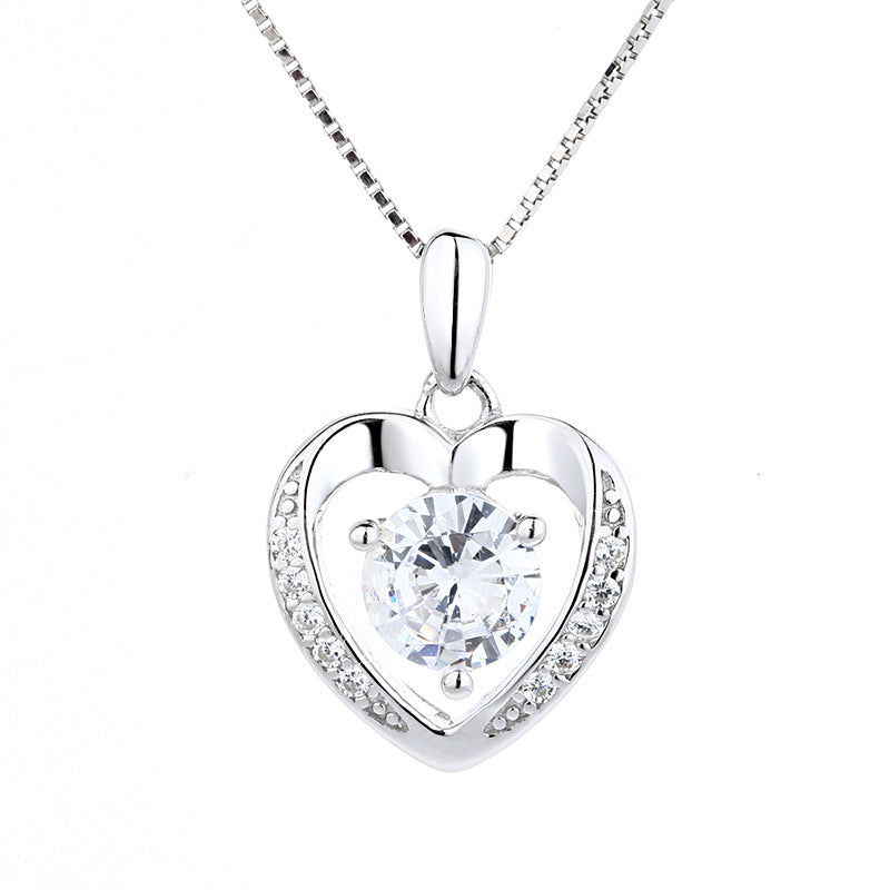Women's pendant necklace with sparkling violet stone and elegant heart design Nin Boutique