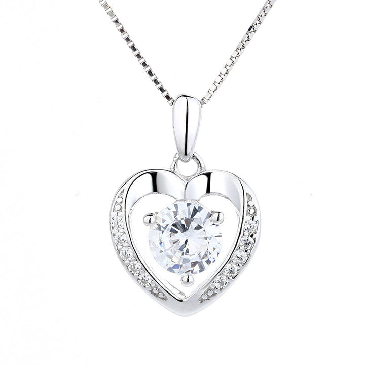 Women's pendant necklace with sparkling violet stone and elegant heart design Nin Boutique