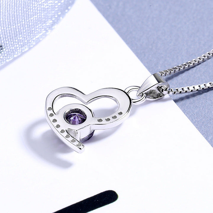 Women's necklace with unique heart-shaped pendant and shining gemstone Nin Boutique