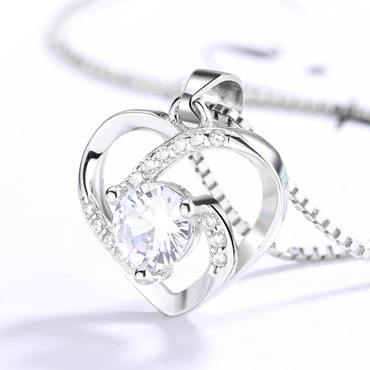 Women's necklace with heart-shaped pendant and sparkling zirconia Nin Boutique