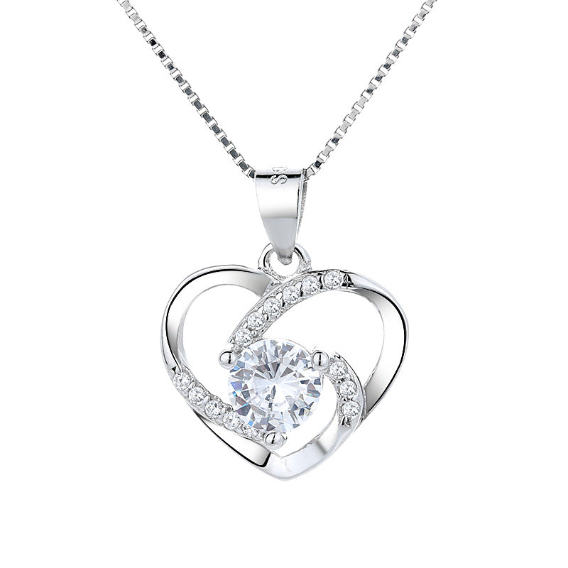 Women's necklace with heart-shaped pendant and sparkling zirconia Nin Boutique