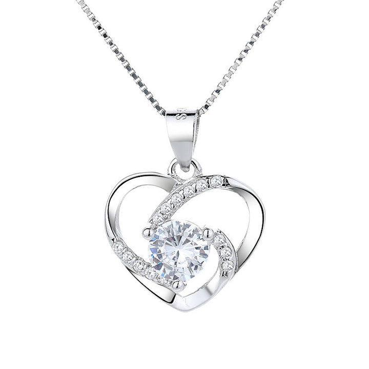 Women's necklace with heart-shaped pendant and sparkling zirconia Nin Boutique