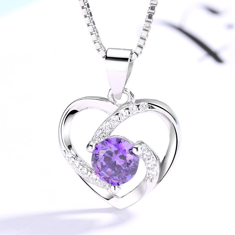 Women's necklace with heart-shaped pendant and sparkling zirconia Nin Boutique