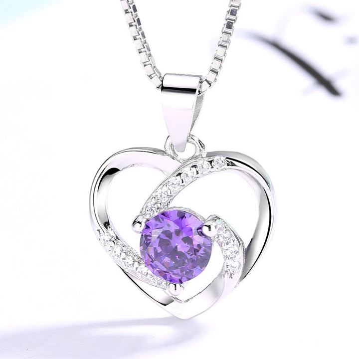 Women's necklace with heart-shaped pendant and sparkling zirconia Nin Boutique