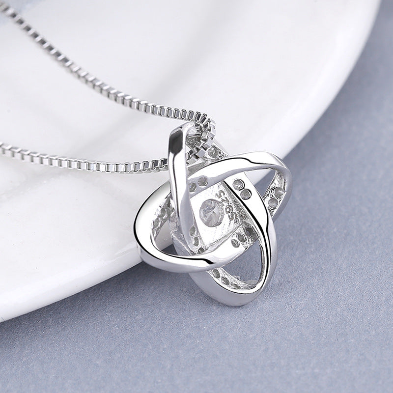 Women's necklace with romantic knot design and sparkling zirconia Nin Boutique