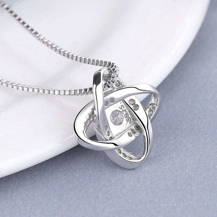 Women's necklace with romantic knot design and sparkling zirconia Nin Boutique