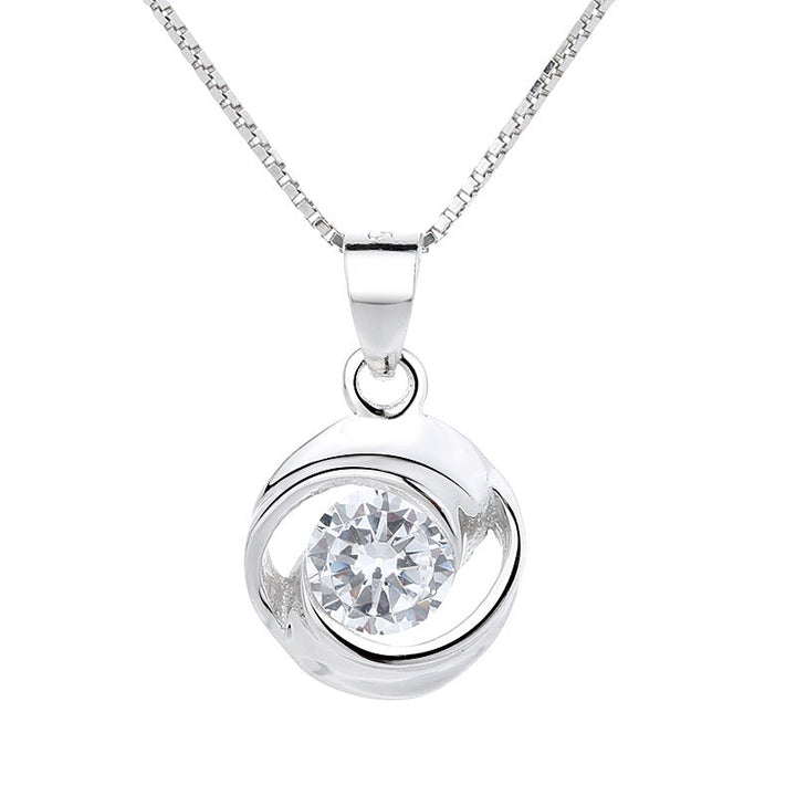 Women's pendant necklace with elegant, spiral design and sparkling purple stone Nin Boutique
