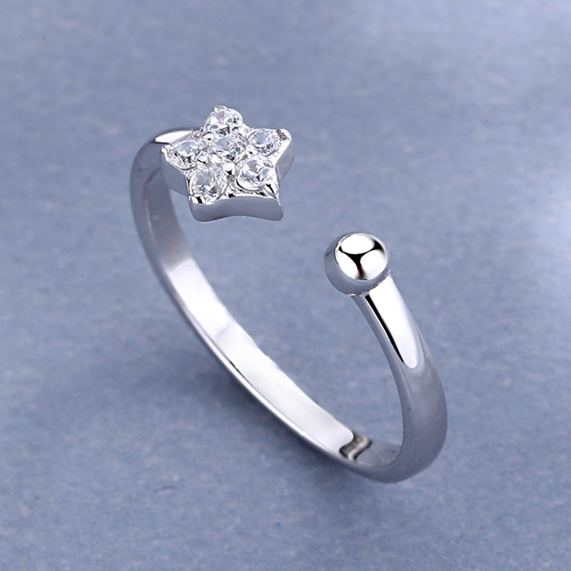 Women's Open Ring with Sparkling Star Design Nin Boutique