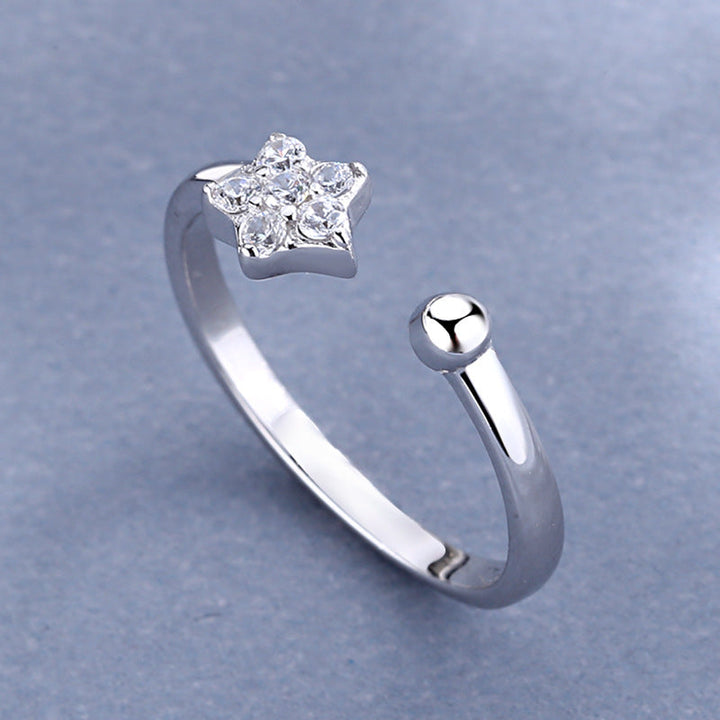 Women's Open Ring with Sparkling Star Design Nin Boutique