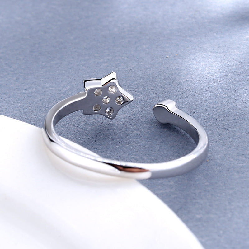 Women's Open Ring with Sparkling Star Design Nin Boutique