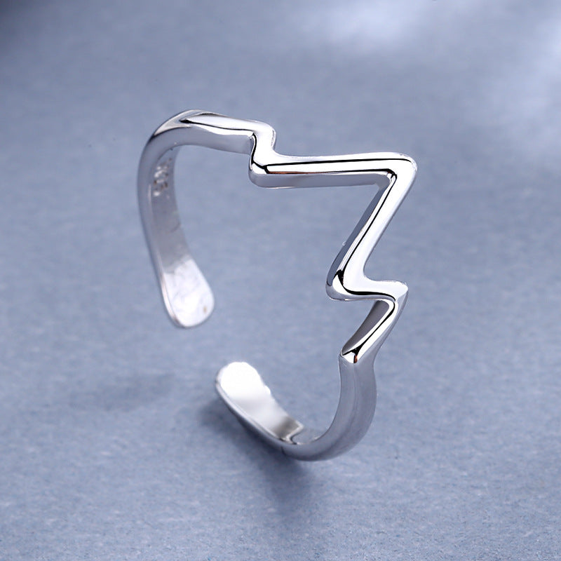 Women open ring in creative lightning design Nin Boutique