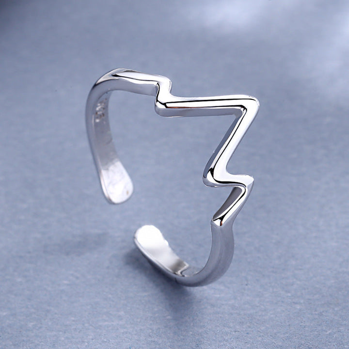 Women open ring in creative lightning design Nin Boutique