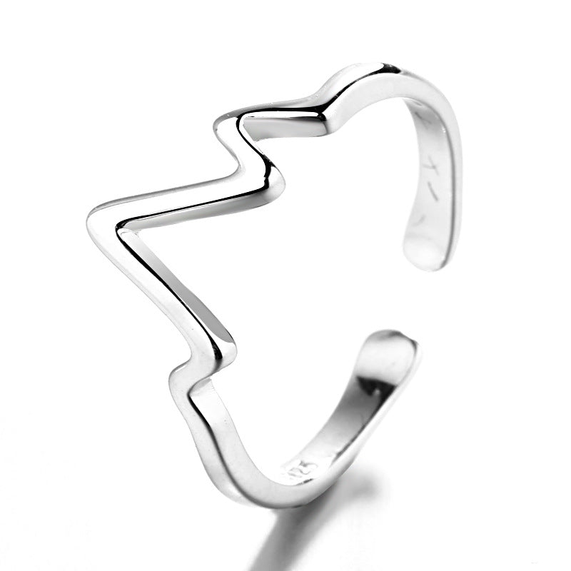 Women open ring in creative lightning design Nin Boutique