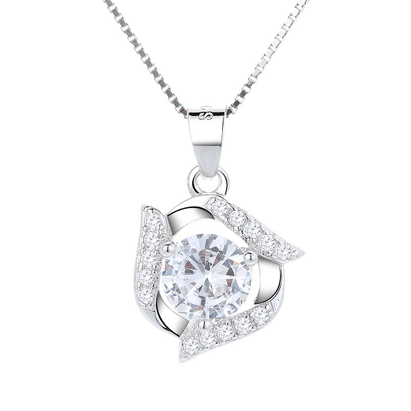 Women’s necklace with sparkling amethyst pendant and elegant stainless steel details Nin Boutique
