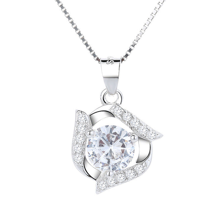 Women’s necklace with sparkling amethyst pendant and elegant stainless steel details Nin Boutique