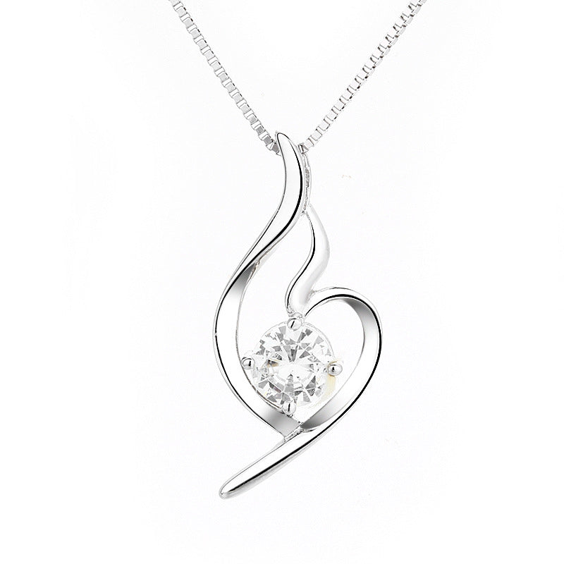 Women's necklace with elegant spiral motif and sparkling purple stone Nin Boutique