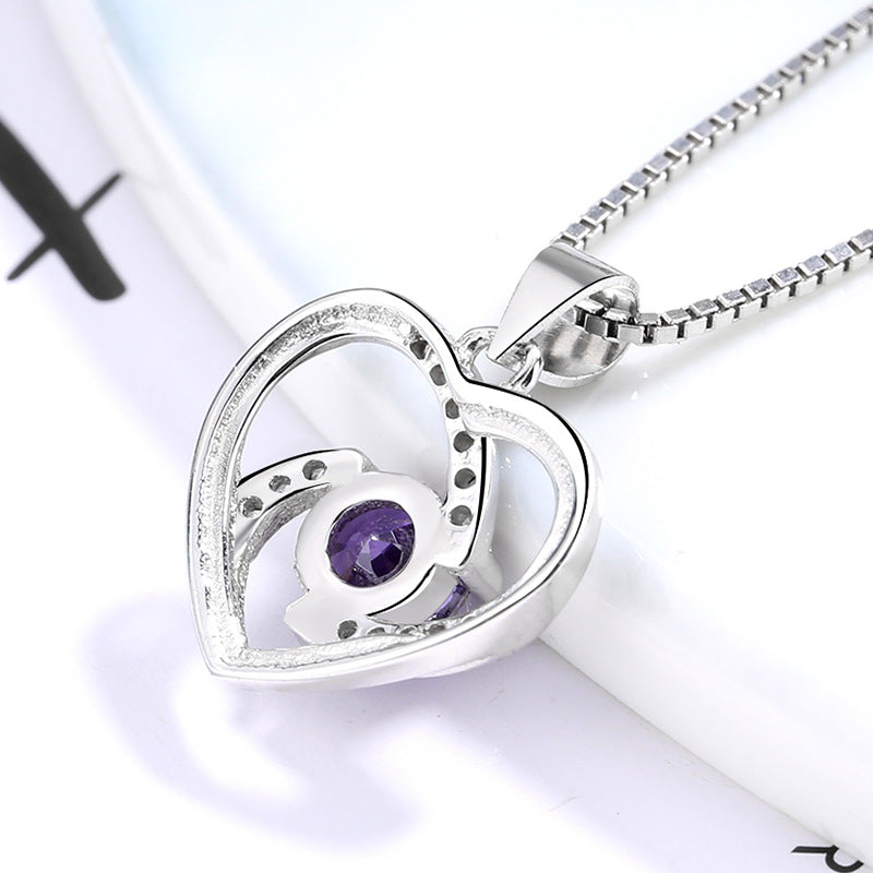 Women's necklace with heart-shaped pendant and sparkling zirconia Nin Boutique