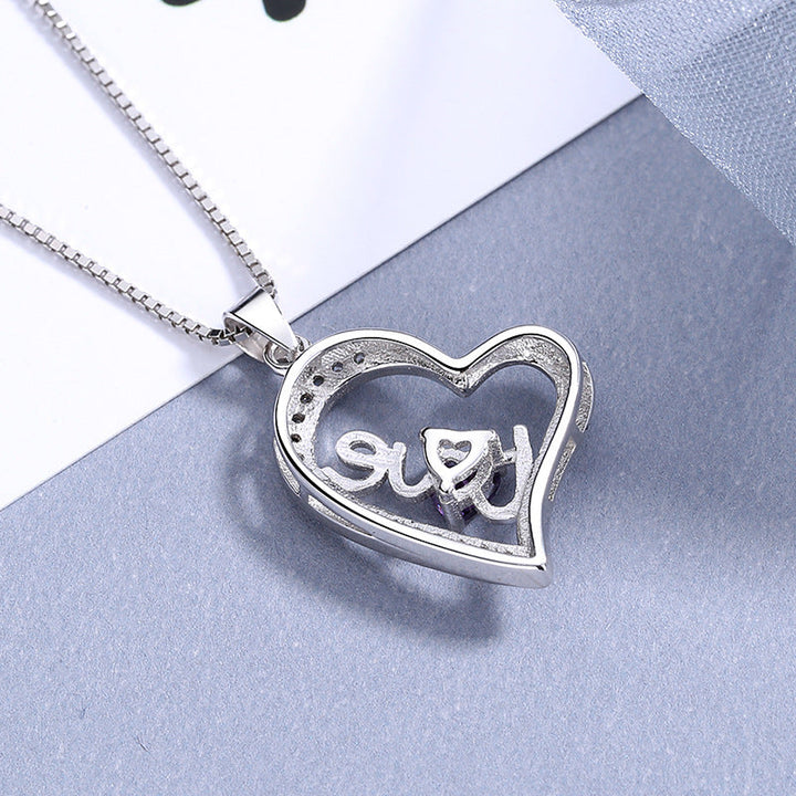 Women's necklace with stylish heart pendant and sparkling zirconia stones Nin Boutique