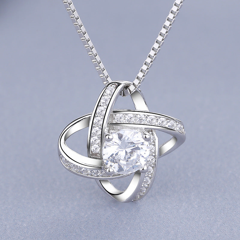 Women's necklace with romantic knot design and sparkling zirconia Nin Boutique
