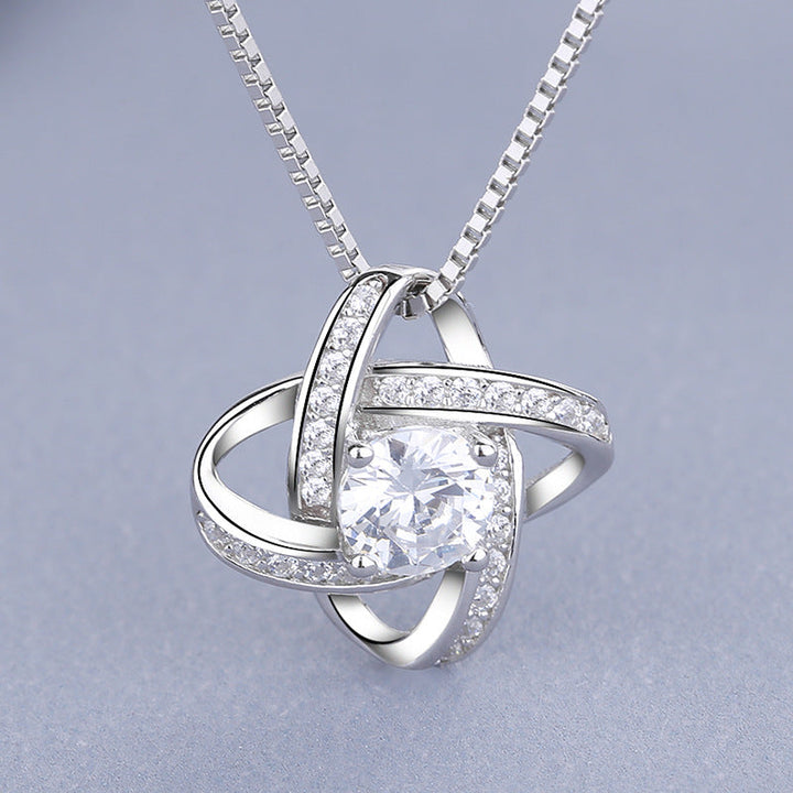 Women's necklace with romantic knot design and sparkling zirconia Nin Boutique