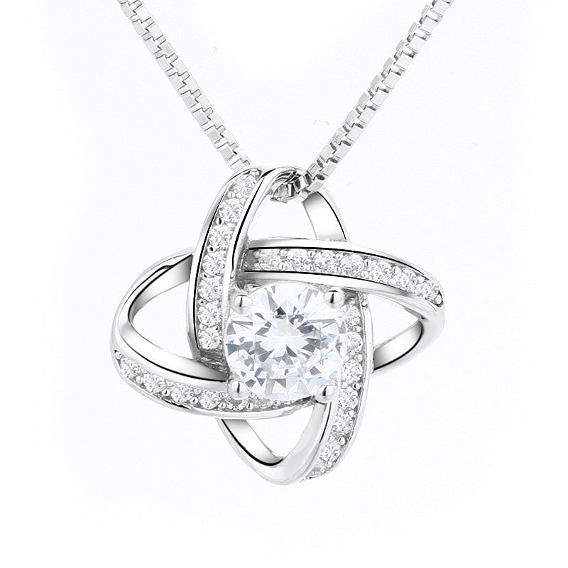 Women's necklace with romantic knot design and sparkling zirconia Nin Boutique