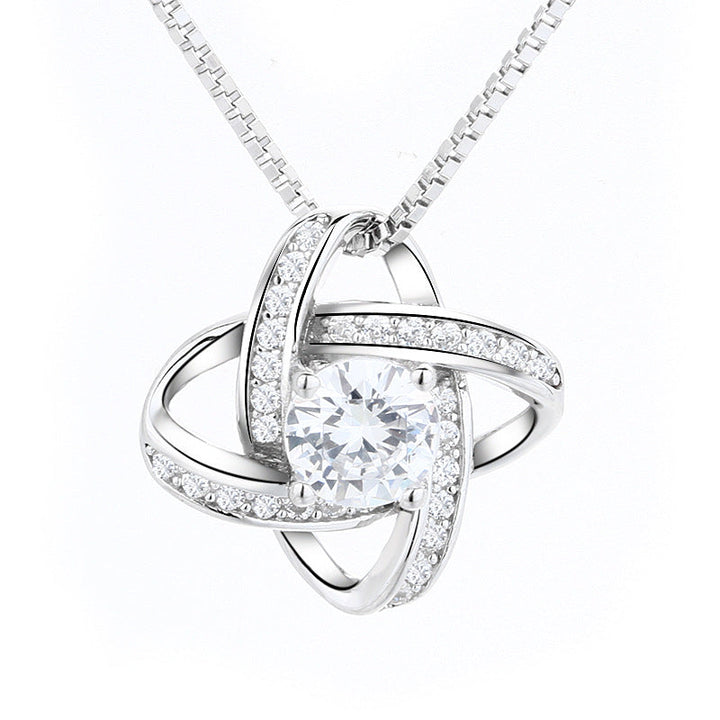 Women's necklace with romantic knot design and sparkling zirconia Nin Boutique