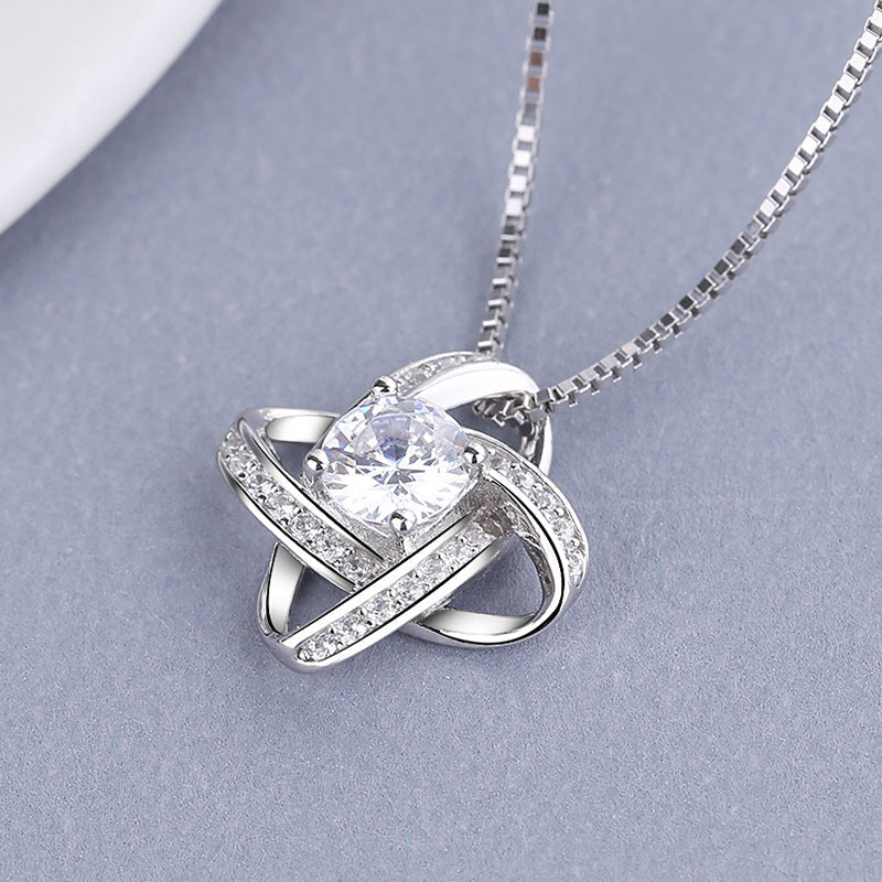 Women's necklace with romantic knot design and sparkling zirconia Nin Boutique