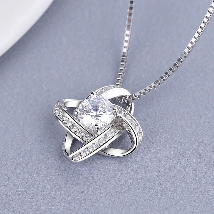 Women's necklace with romantic knot design and sparkling zirconia Nin Boutique