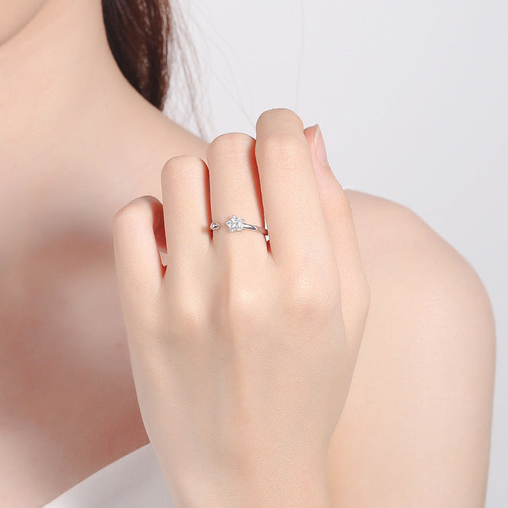 Women's Open Ring with Sparkling Star Design Nin Boutique