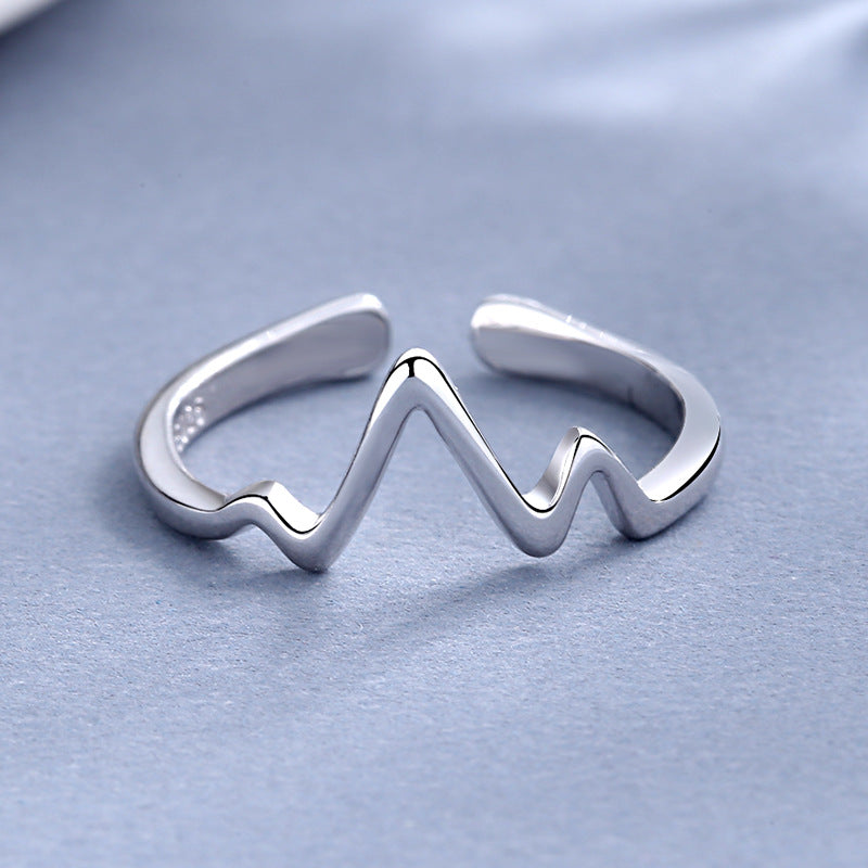 Women open ring in creative lightning design Nin Boutique
