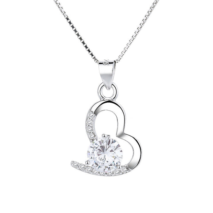 Women's necklace with unique heart-shaped pendant and shining gemstone Nin Boutique