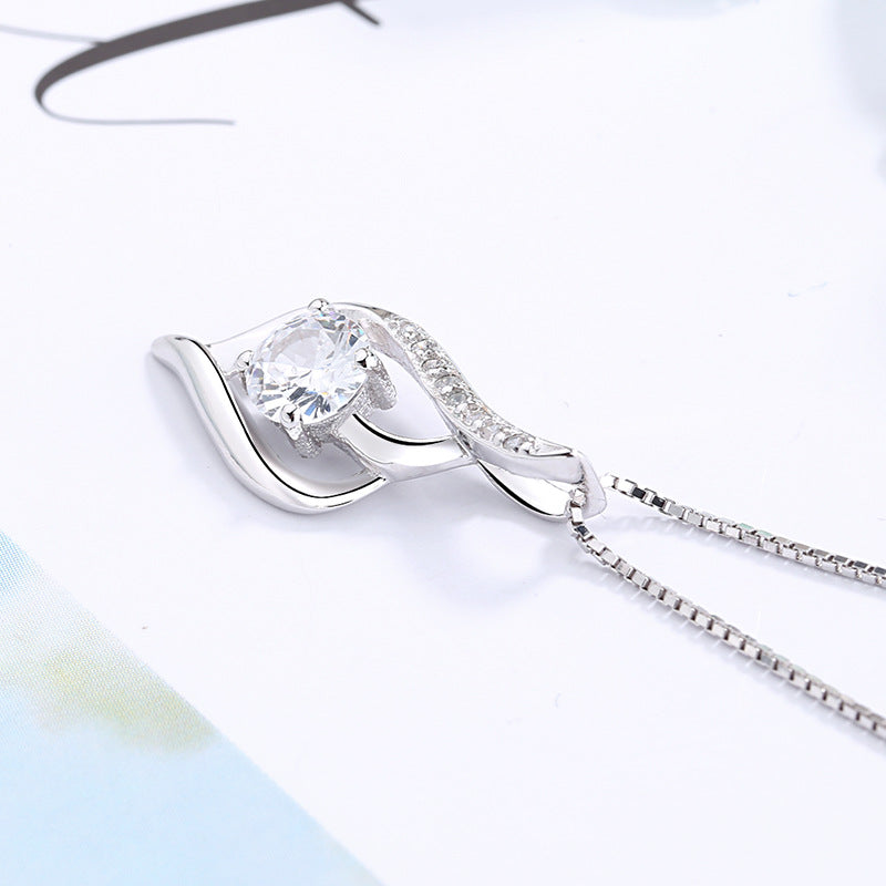 Women's pendant necklace with sparkling purple stone and artistic design Nin Boutique