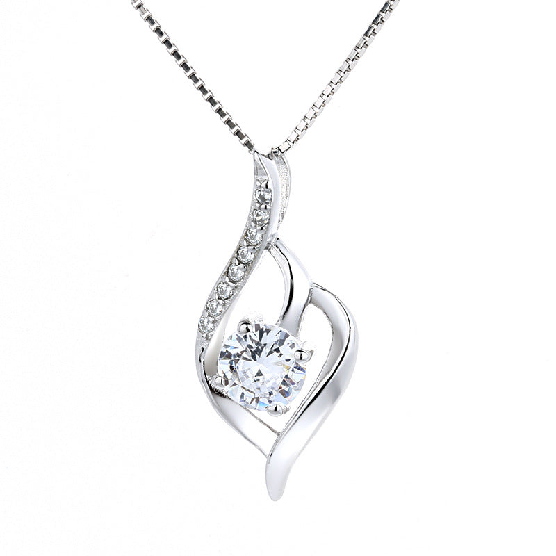 Women's pendant necklace with sparkling purple stone and artistic design Nin Boutique