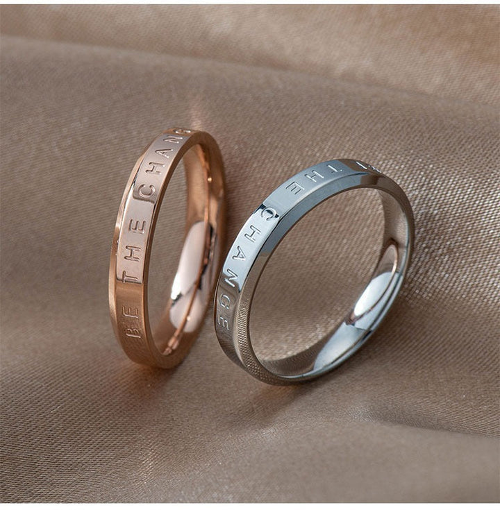 Women’s personalized statement ring with engraved message Nin Boutique
