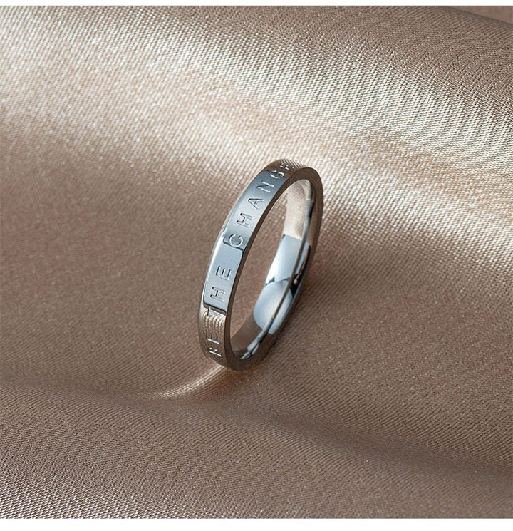 Women’s personalized statement ring with engraved message Nin Boutique