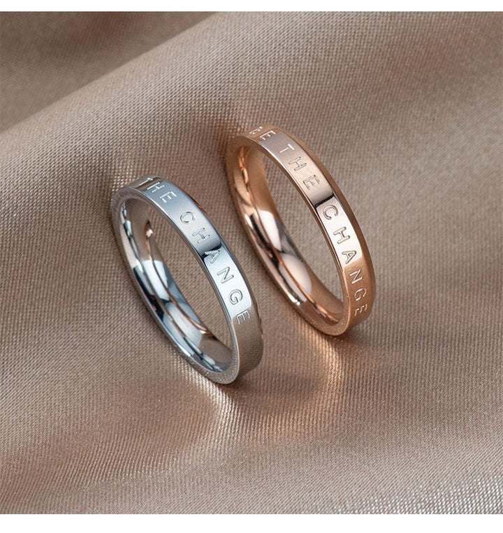 Women’s personalized statement ring with engraved message Nin Boutique